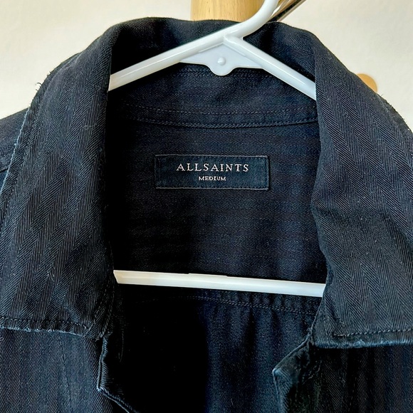 All Saints black Recon LS Shirt sz M - Picture 2 of 9